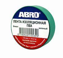 ABRO изолента зеленая 18.2м ET-912-18-20-GRN-RW 10шт /500шт.